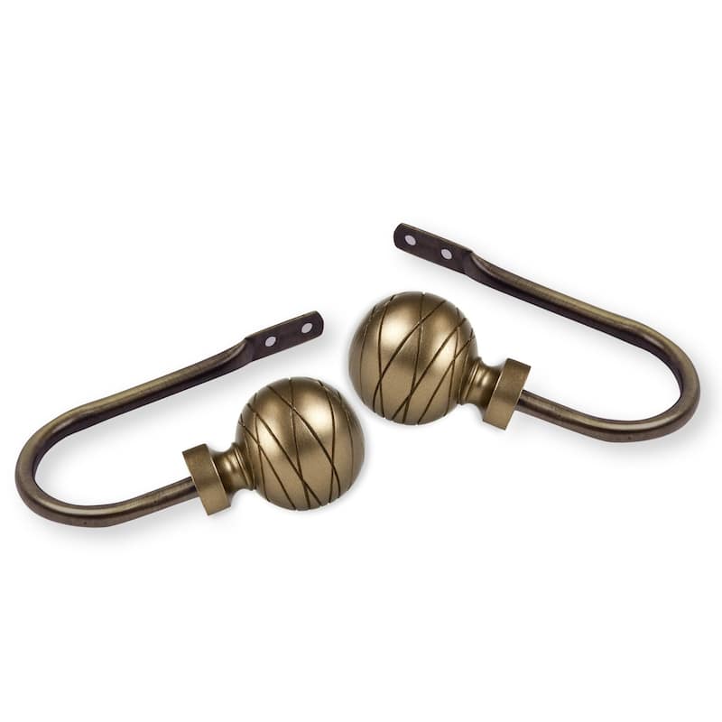 InStyleDesign Desmond Curtain Holdback Pair - n/a - Satin/Antique/Brass Finish - Antique Brass