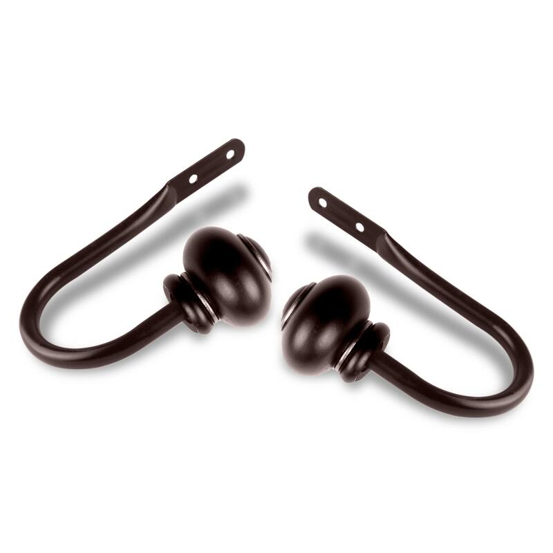 InStyleDesign Monroe Curtain Holdback Pair - n/a - Brown Finish - Cocoa