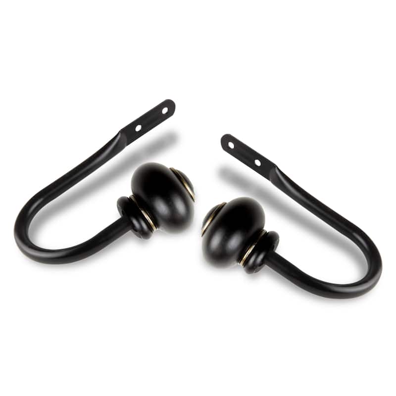 InStyleDesign Monroe Curtain Holdback Pair - n/a - Black Finish - Black