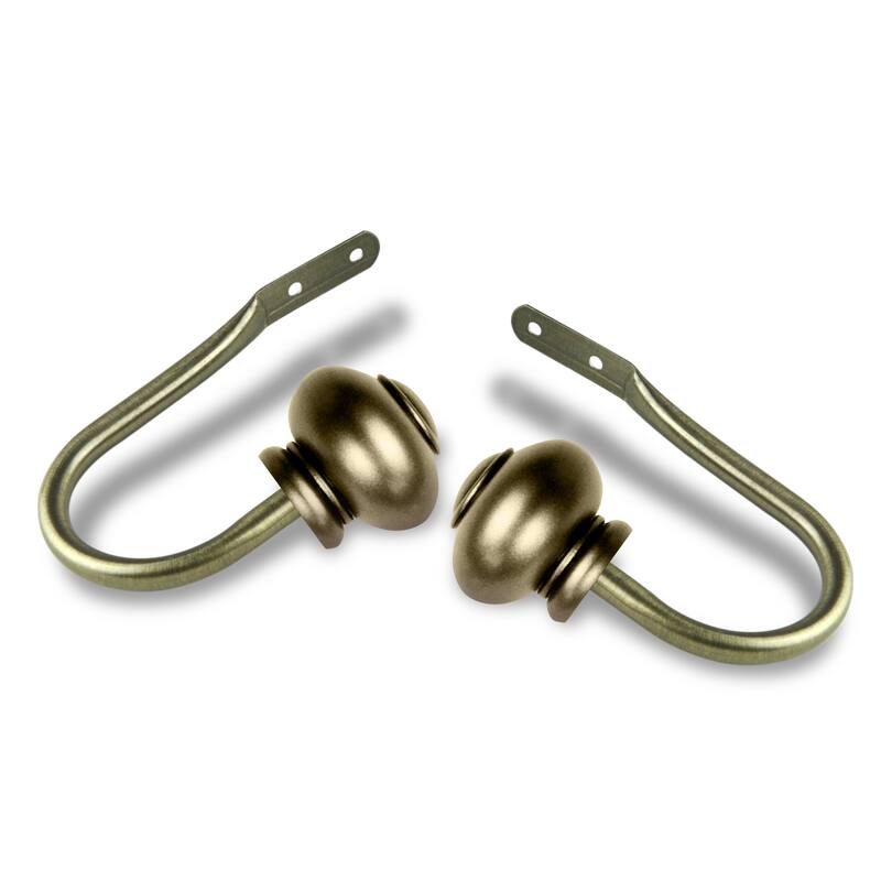 InStyleDesign Monroe Curtain Holdback Pair - n/a - Gold Finish/Antique/Brass Finish - Antique Gold