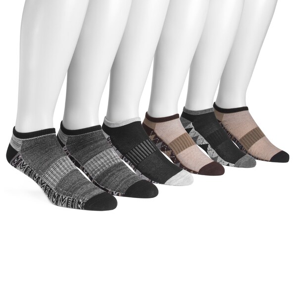MUK LUKS® Men's 6 Pair Pack No Show Compression Arch Socks