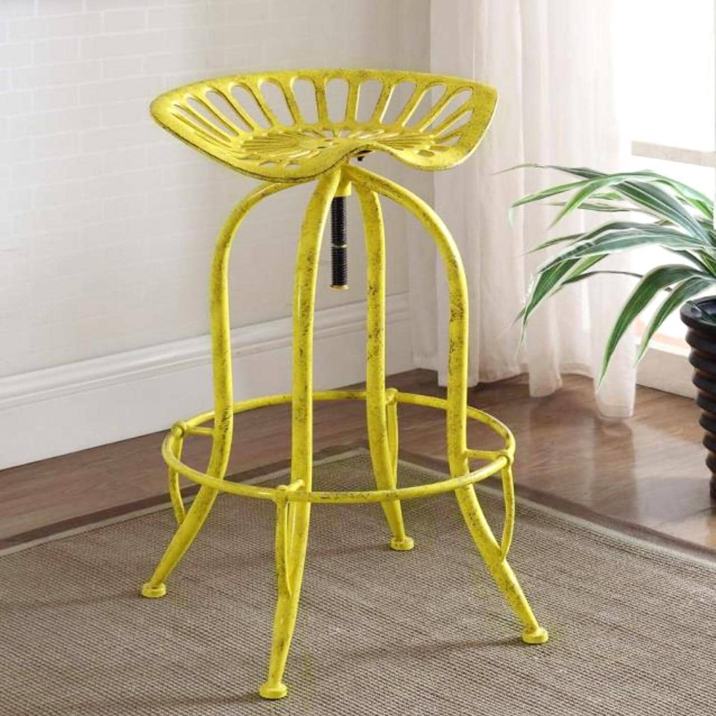 Distressed yellow best sale bar stools