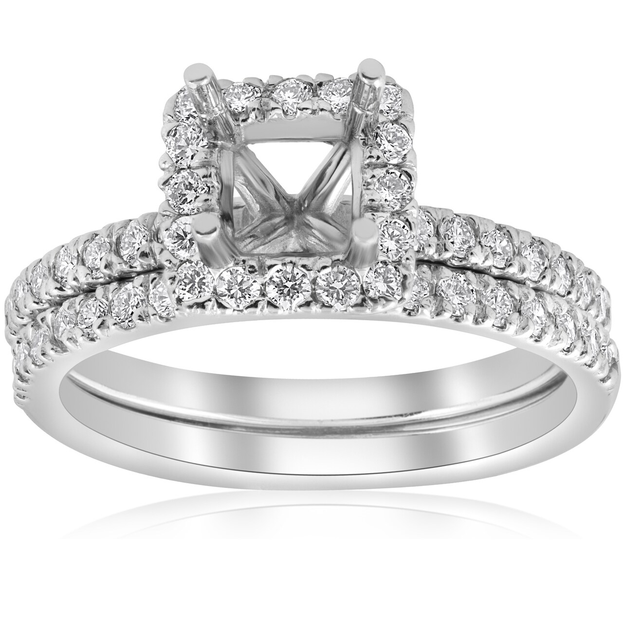 Details about   Unique Princess Cut Diamond Halo Style Wedding Dainty Ring 14K White Gold Finish