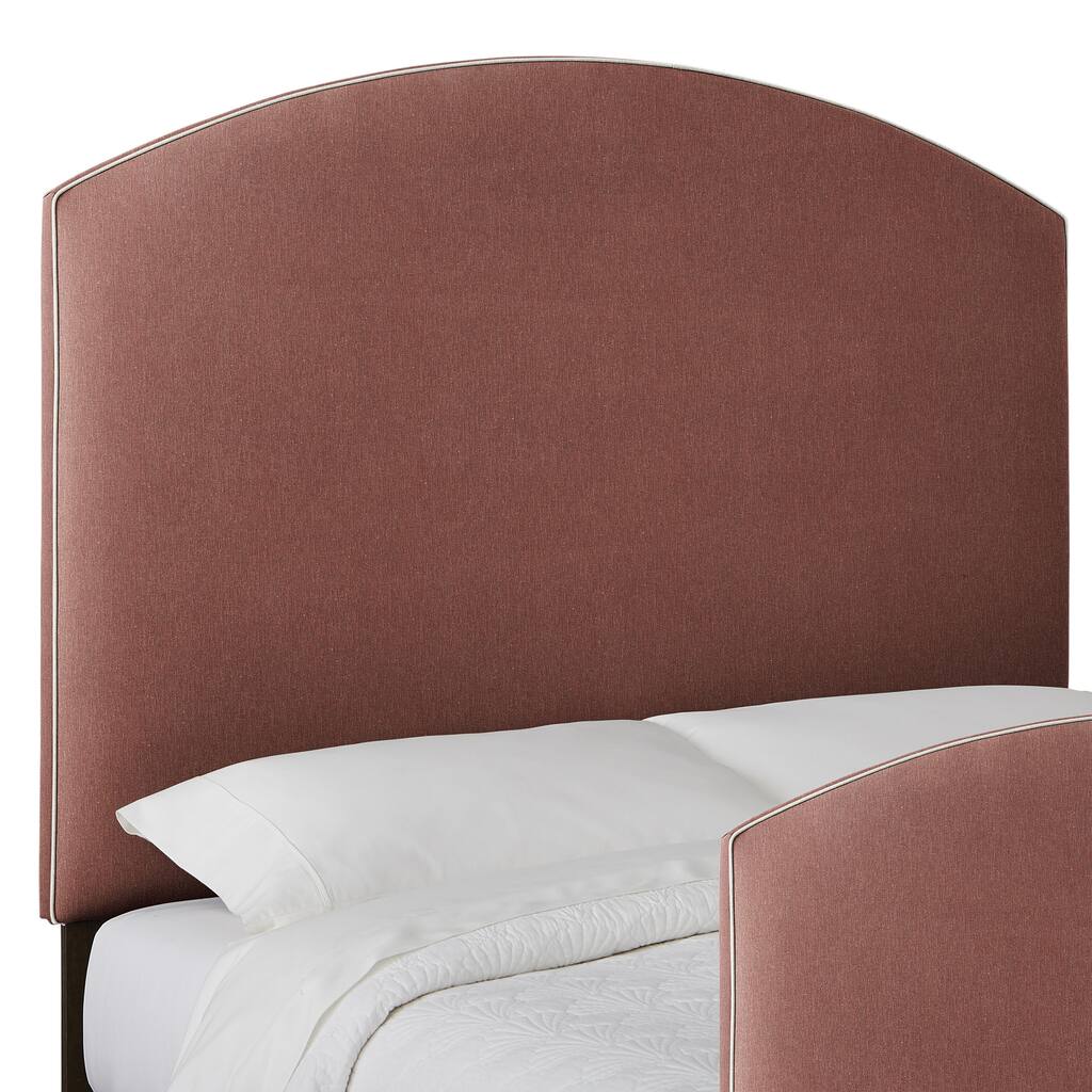 Humble + Haute Custom Contrasting Piping Curved Upholstered Headboard