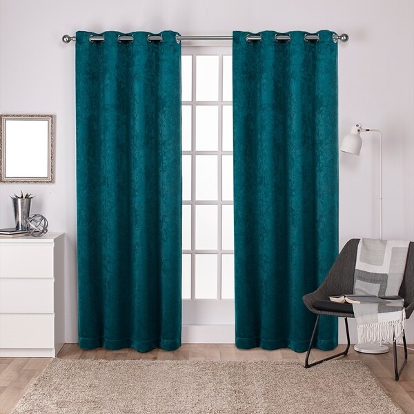 ATI Home Antique Shantung Blackout Grommet Top Curtain Panel Pair