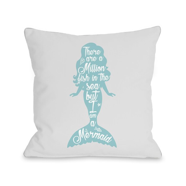 OBC But I Am A Mermaid Grey Throw Pillow
