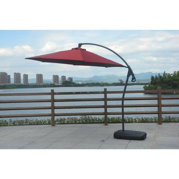 Shop Black Friday Deals On 10 Ft Adjustable Offset Cantilever Patio Umbrella With Cantilever Crank And Base By Direct Wicker Overstock 17037715