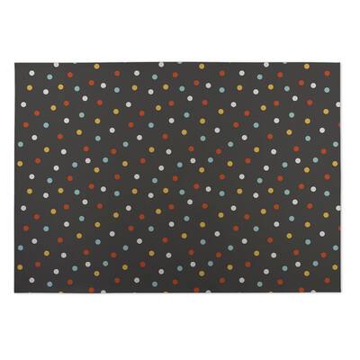 Kavka Designs Grey/Blue/Red/Yellow Night Sky Indoor/Outdoor Floor Mat (8' X 10') - 8' x 10'