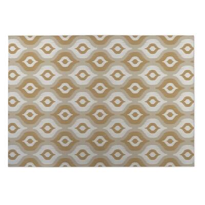 Kavka Designs Tan Namaste Indoor/Outdoor Floor Mat (8' X 10') - 8' x 10'