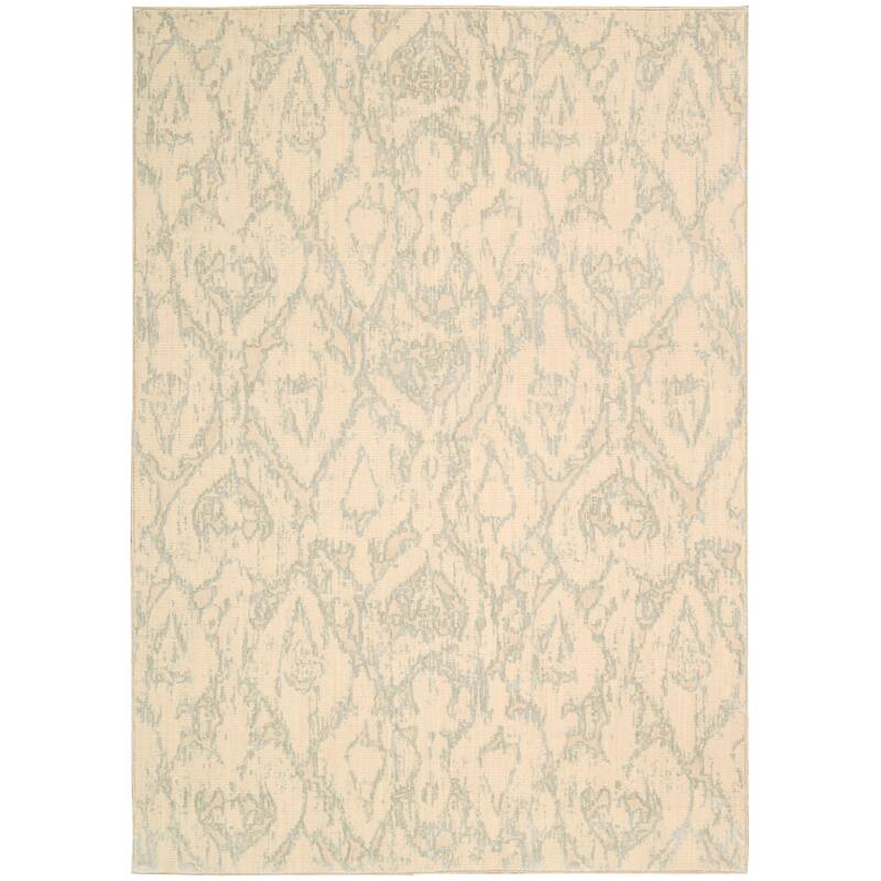 Nourison Nepal NEP07 Area Rug - Bone - Abstract - Indoor - Modern & Contemporary - Runner/Rectangle - 6' Round/Square - Synthetic - N/A - 5'3" x 7'5"