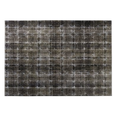 Kavka Designs Taupe Shibori Indoor/Outdoor Floor Mat (8' X 8') - 8' x 8'