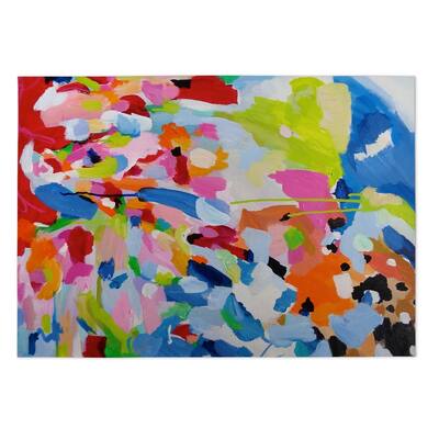 Kavka Designs Blue/Pink/Red/Green Boom Boom Boom Indoor/Outdoor Floor Mat (8' X 8') - 8' x 8'