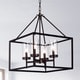preview thumbnail 1 of 0, Anson Clear Pillar Glass Antique Bronze 4-light Square Chandelier