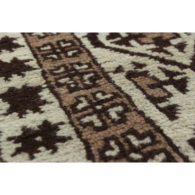Handknotted Color Transition Brown, Blue Wool Rug 5'7" x 8'6" Bed