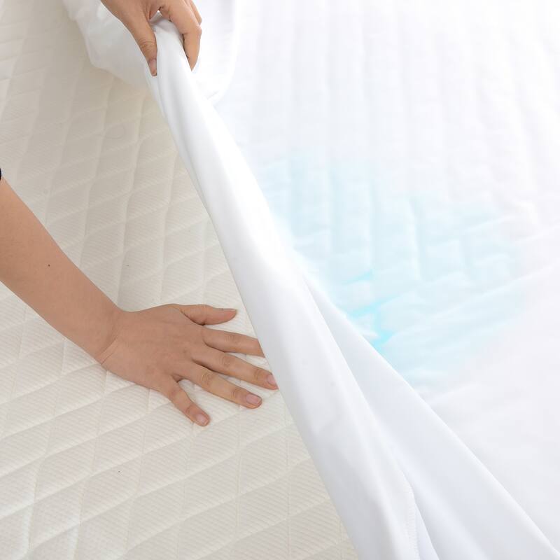 Cheer Collection Tencel Air Flow Waterproof Mattress Protector - White - Queen