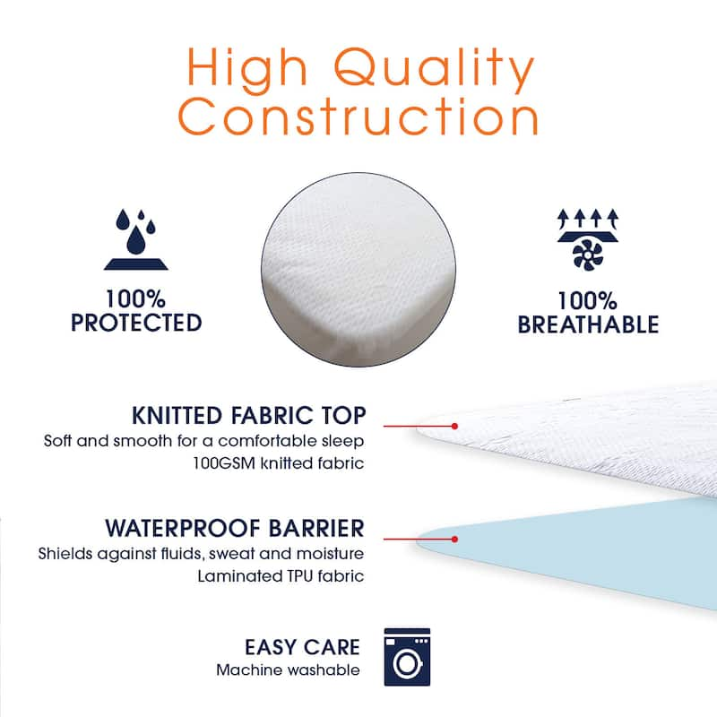 Cheer Collection Knitted Fabric Waterproof Mattress Protector