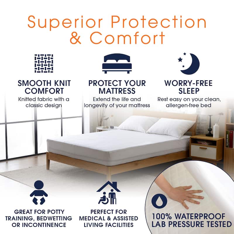 Cheer Collection Knitted Fabric Waterproof Mattress Protector