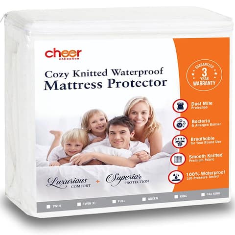 Cheer Collection Knitted Fabric Waterproof Mattress Protector