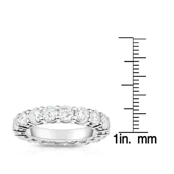 RM10 4.00ct Created Round Diamond Eternity Wedding Band Size 6 14K White Gold