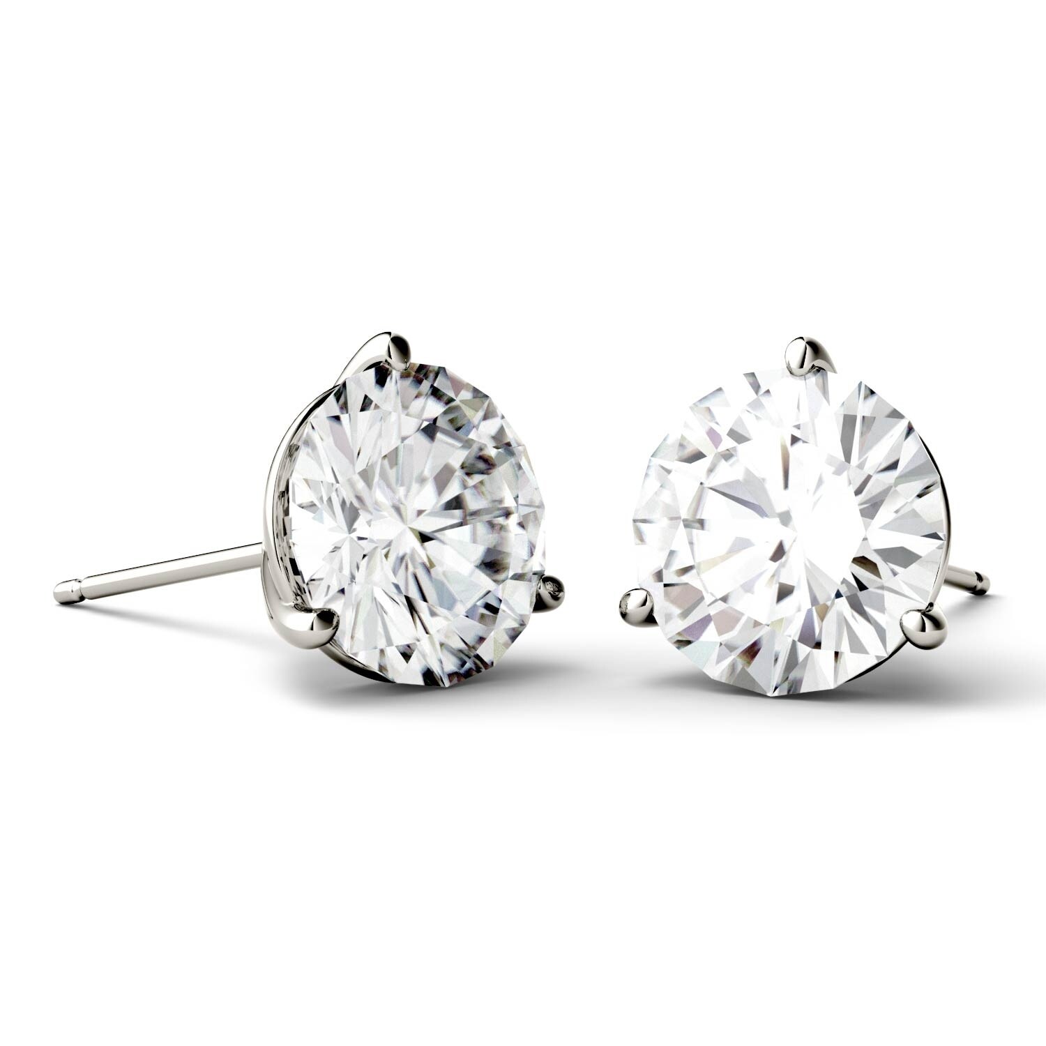 Details about / 1.0 TCW Round Cut DVVS Forever Moissanite Stud Earrings In 14k White Gold Plated