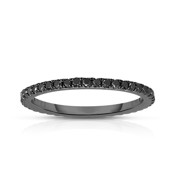 Noray Designs 14K White Gold Black Diamond (0.45 Ct, Black Color, SI2-I1 Clarity) Eternity Wedding Band. Opens flyout.