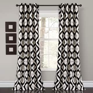 Black Ikat Curtains D Online At Our Best Lush Decor Diamond Ikat Room Darkening Window Curtain Panel Set 52x84