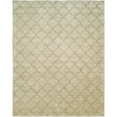 Chino Beige Wool/Viscose Handmade Geometric Area Rug