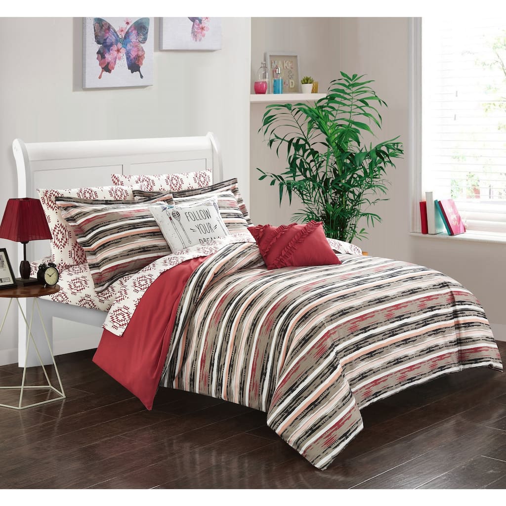 Chic Home Marisol Brick Reversible 9-Piece Bed in a Bag Set