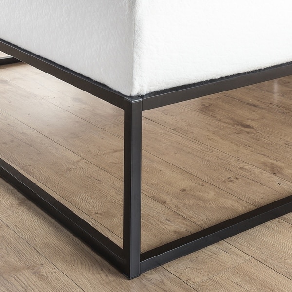 Zinus Heidi bed 140 x 200 cm - hoogte 31 cm met opbergruimte onder het bed - metalen platform bedframe met hoofdeinde en voeteneinde - zwart