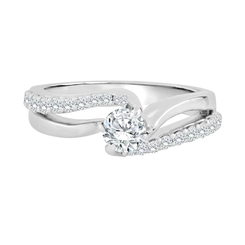 Auriya 14k Gold 3/4ct TDW Round Split-Shank Diamond Solitaire Engagement Ring by Auriya