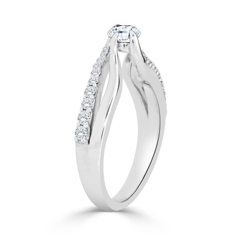 Auriya 14k Gold 3/4ct TDW Round Split-Shank Diamond Solitaire Engagement Ring by Auriya