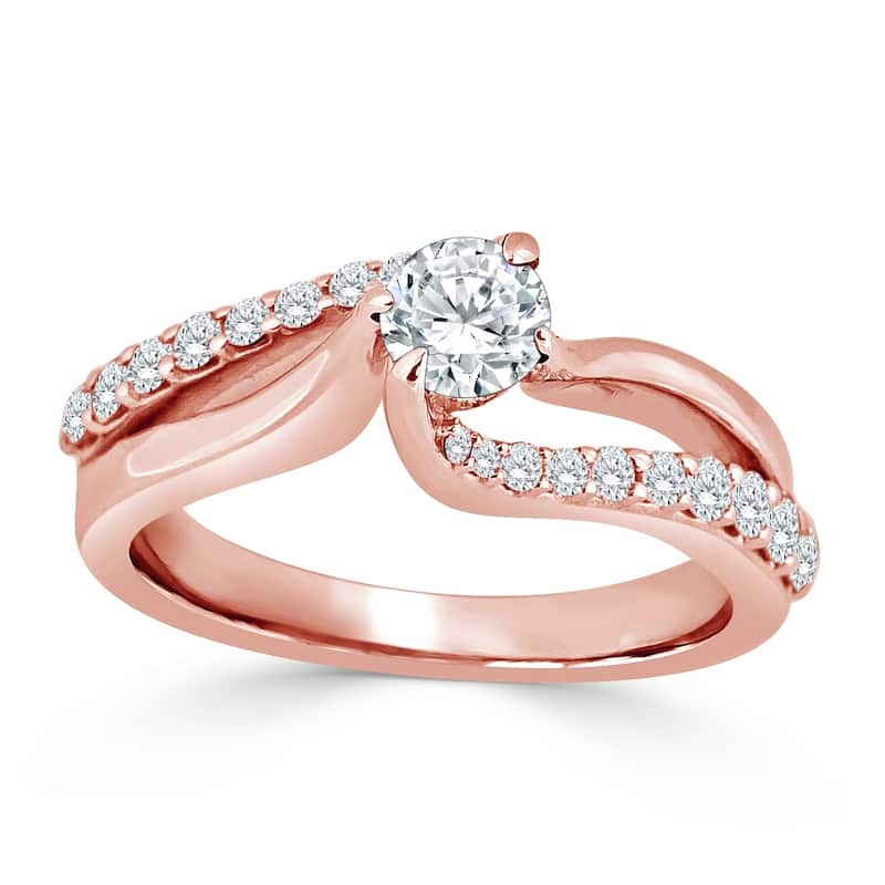 Auriya 14k Gold 3/4ct TDW Round Split-Shank Diamond Solitaire Engagement Ring by Auriya