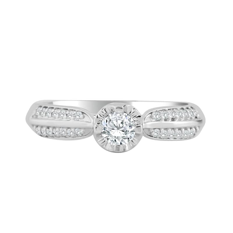 Auriya Petite 1/3ctw Round Diamond Engagement Ring 14k Gold