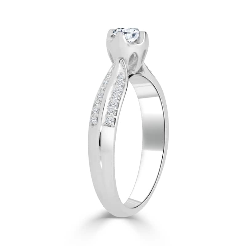 Auriya Petite 1/3ctw Round Diamond Engagement Ring 14k Gold