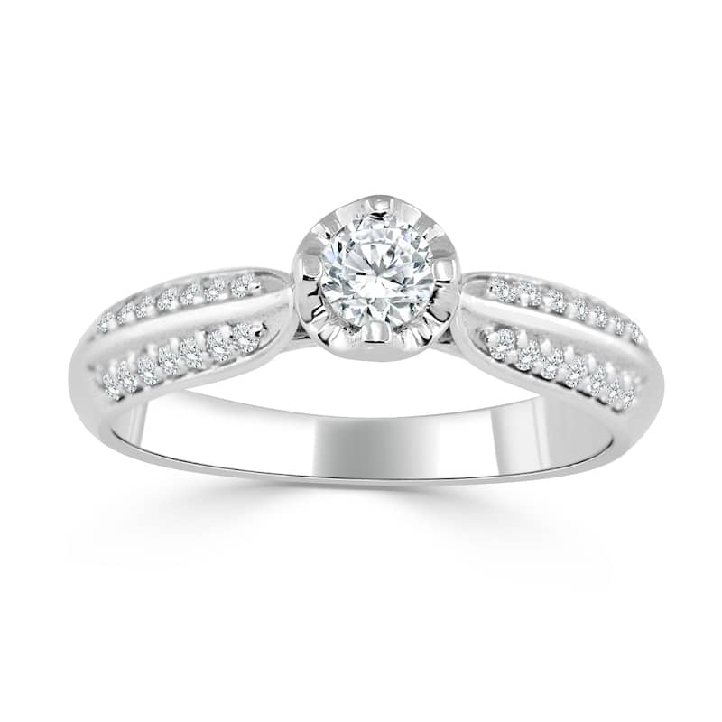 Auriya Petite 1/3ctw Round Diamond Engagement Ring 14k Gold