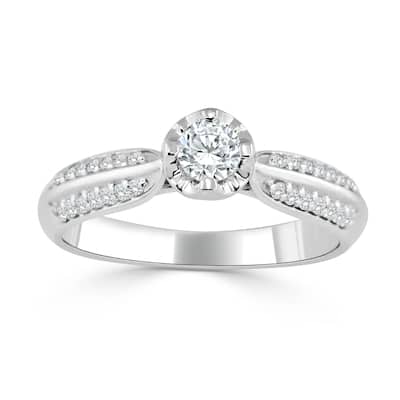 Auriya Petite 1/3ctw Round Diamond Engagement Ring 14k Gold