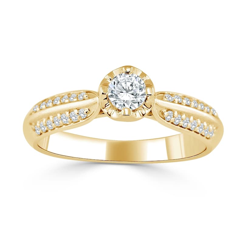 Auriya Petite 1/3ctw Round Diamond Engagement Ring 14k Gold