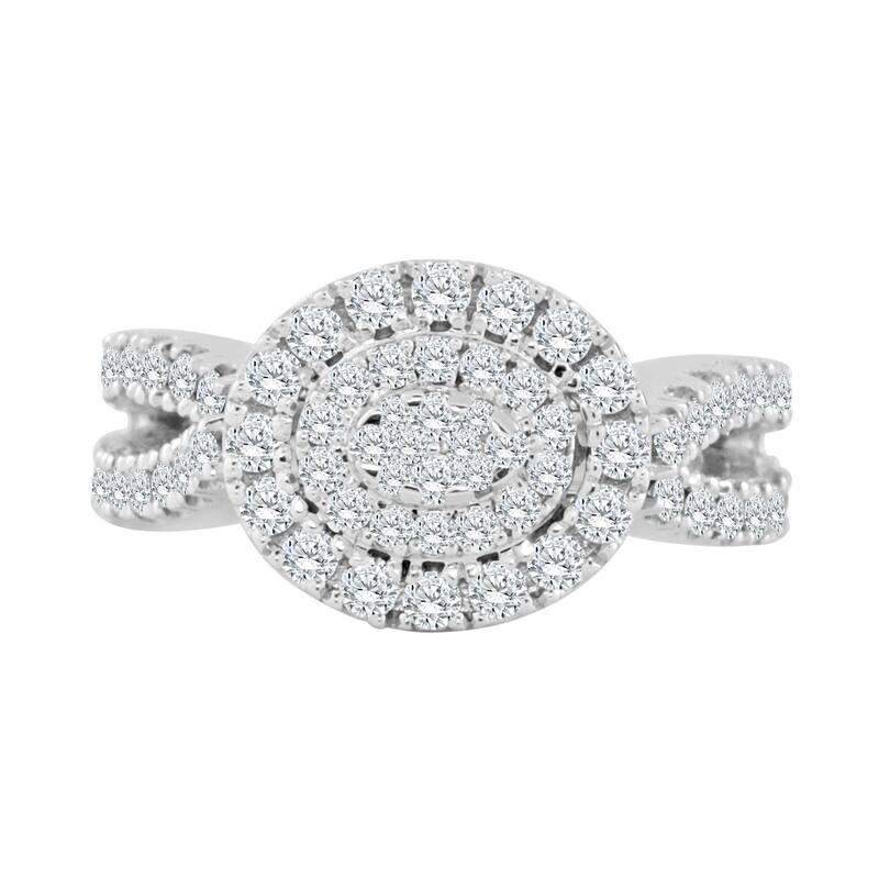 Auriya Unique Split Shank 1ctw Pave Diamond Engagement Ring 14k Gold