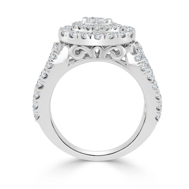 Auriya Unique Split Shank 1ctw Pave Diamond Engagement Ring 14k Gold