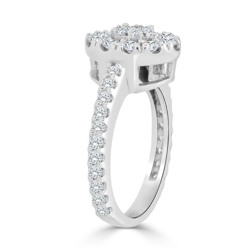 Auriya Oval Shaped 1/2ctw Halo Diamond Engagement Ring 14k Gold