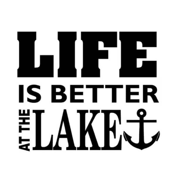 'Life Is Better At The Lake' Black Vinyl Wall Art | Overstock.com ...