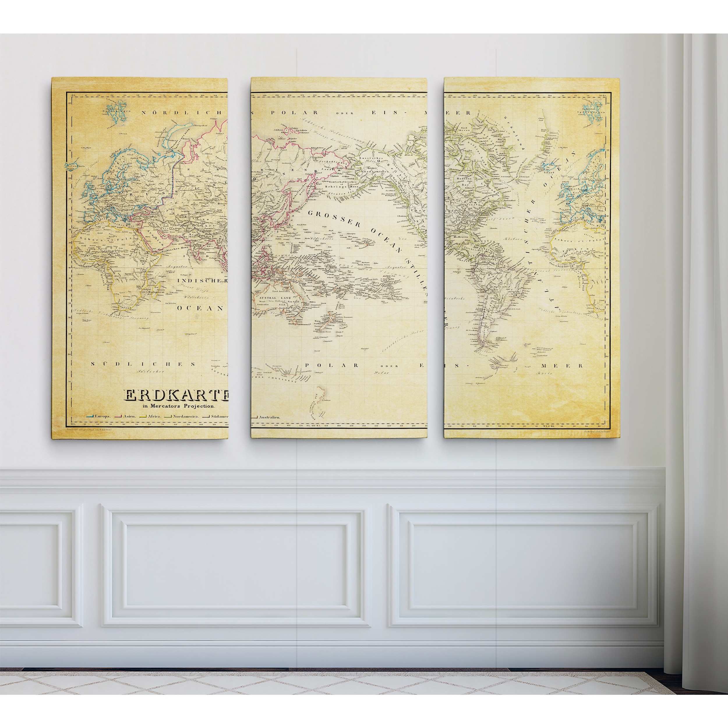 Vintage Wold Map IV Parchement - On Sale - Bed Bath & Beyond - 17063641