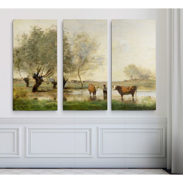 Cows-in-Landscape -by Jean-Baptiste-Camille-Corot - Bed Bath & Beyond ...