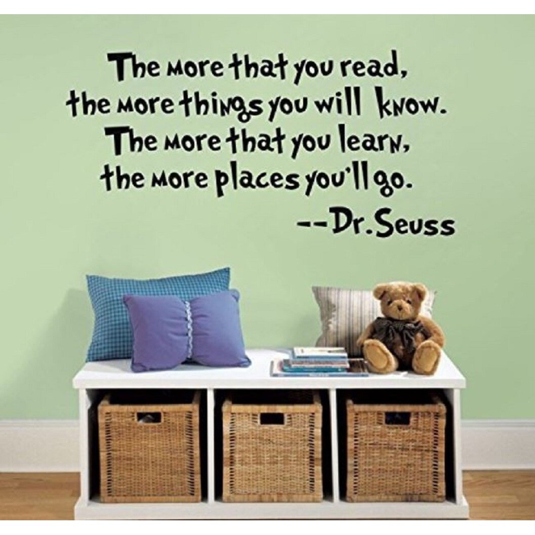 DR SEUSS THE MORE THAT YOU READ YOU KNOW Quote Vinyl Wall Decal Decor Sticker