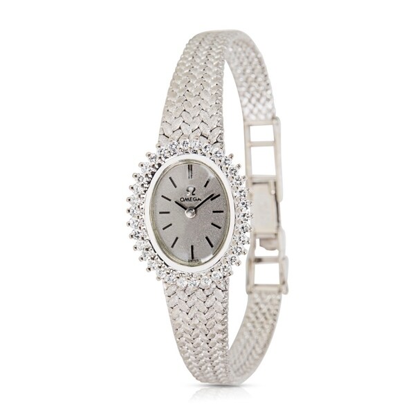 Shop Omega Dress Dress Vintage Ladies Watch In 14k White Gold Overstock 17075729