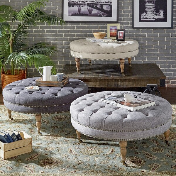 Overstock round store ottoman