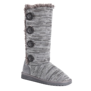 Muk Luks Women's Felicity Grey Polyester/Faux-fur Boots - Free Shipping ...