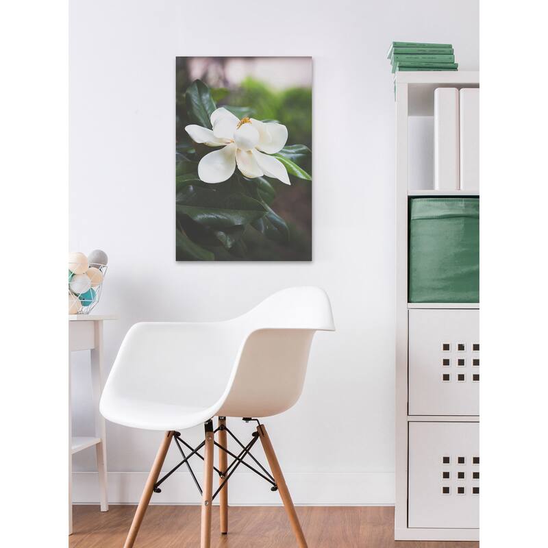 'Magnolia' Painting Print on Wrapped Canvas - White