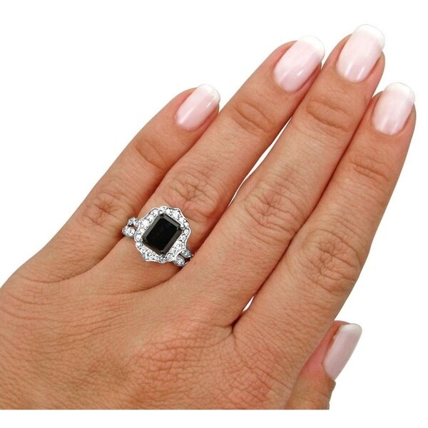 Shop 3 3/4 CT Black Emerald Cut Diamond 