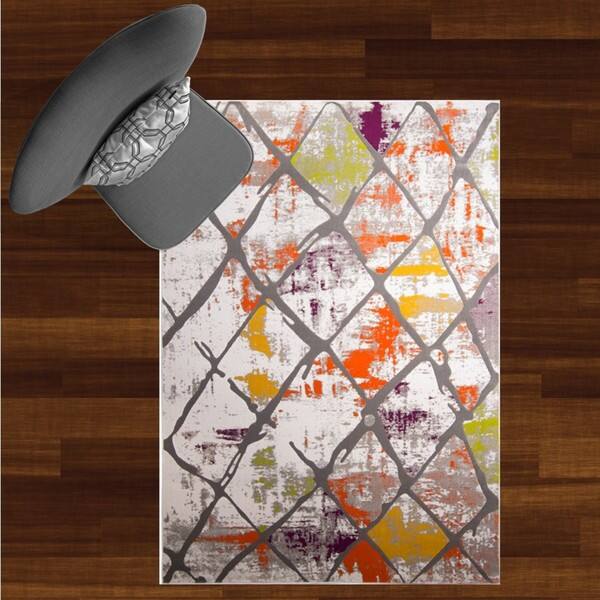 Tanja Rug Collection Home Dynamix Tanja Collection Contemporary Multicolor Trellis Area Rug ...